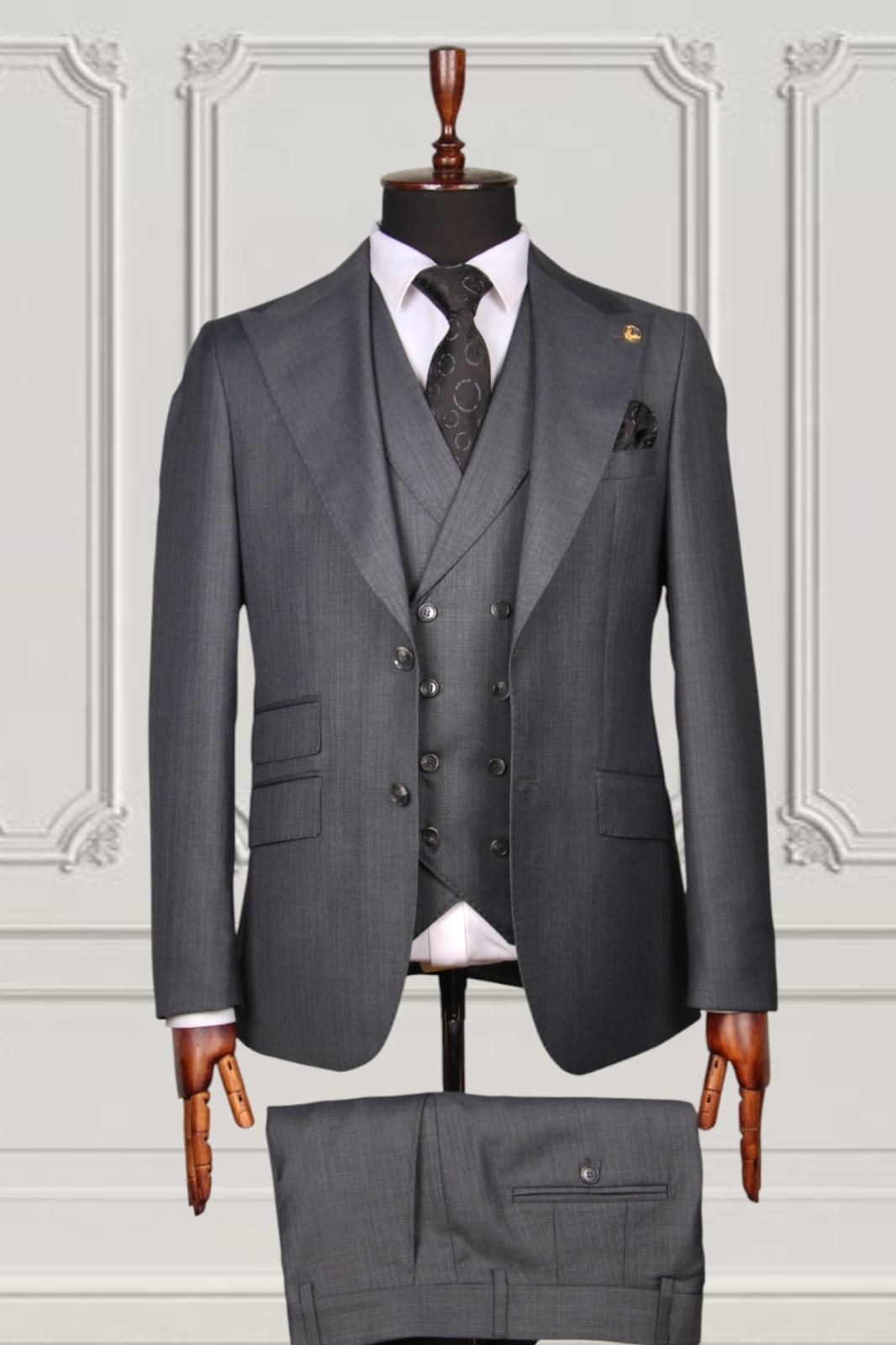 FM9 Grey 3-Piece Slim Fit Suit