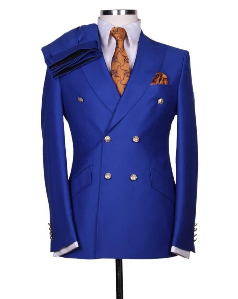 Blue Double Breasted Suit