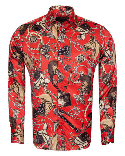 Printed Satin Designer Shirt 0016